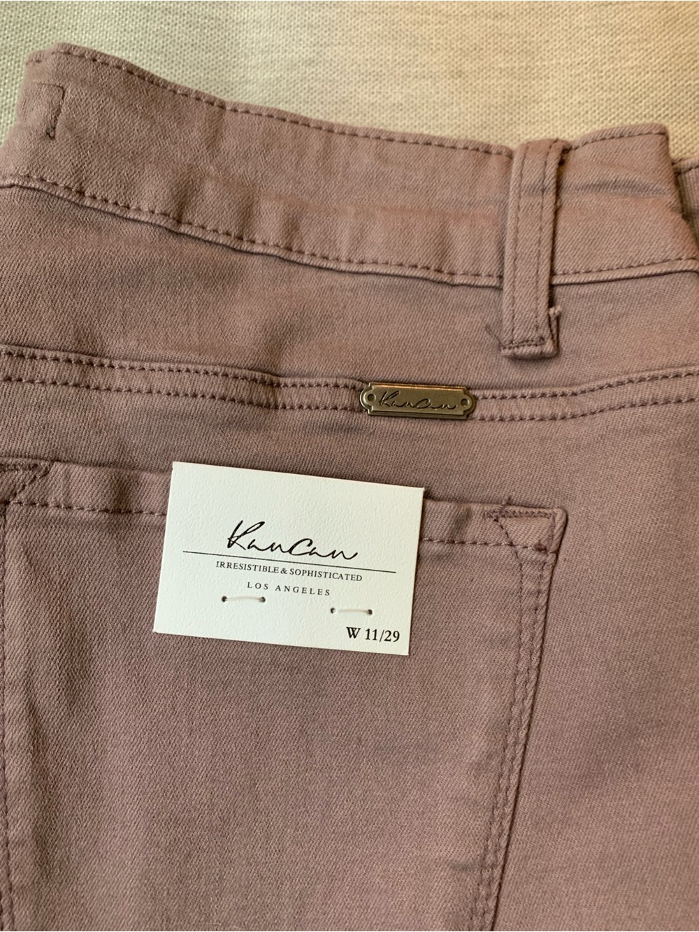 KanCan Mauve Brown Frayed Hem Jeans - Picture 4 of 5